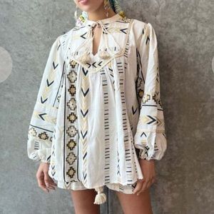 NWT Kasia Ydra Tunic Gold and Black- Small